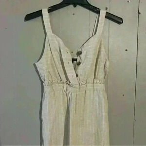 Romeo & Juliet Couture Linen Bibs Jumpsuit beige  Size M